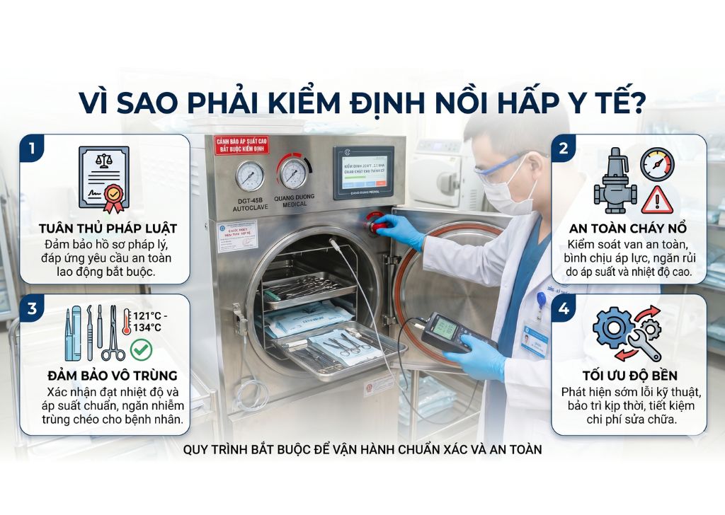 Phải kiểm định nồi hấp tiệt trùng